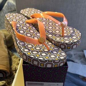 Tory Burch Orange Geometric Sandals